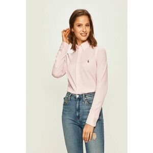 Polo Ralph Lauren pamut ing női, galléros, rózsaszín, slim kép