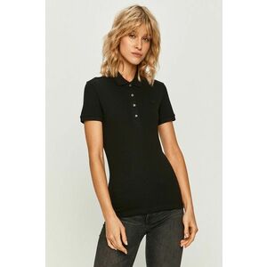 Lacoste t-shirt női, galléros, fekete kép