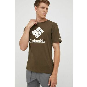 Columbia t-shirt zöld, férfi, nyomott mintás kép