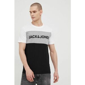 Jack & Jones pamut póló fehér, nyomott mintás kép