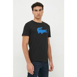 Lacoste t-shirt fekete, férfi, nyomott mintás kép