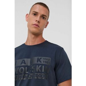 Jack Wolfskin t-shirt sötétkék, férfi, nyomott mintás kép