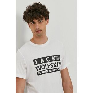 Jack Wolfskin t-shirt fehér, férfi, nyomott mintás kép