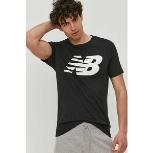 New Balance t-shirt MT03919BK fekete, férfi, nyomott mintás kép