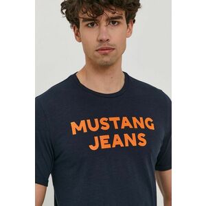 Mustang t-shirt sötétkék, férfi, nyomott mintás kép