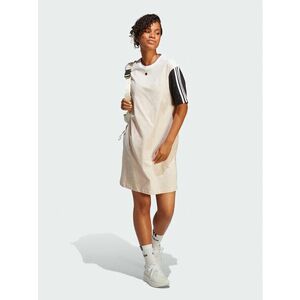 adidas Hétköznapi ruha Essentials 3-Stripes Single Jersey Boyfriend Tee Dress IC1462 Bézs Loose Fit kép