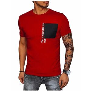 piros férfi póló nyomtatással kép