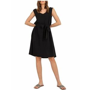 fekete egyszerű nyári ruha övvel kép
