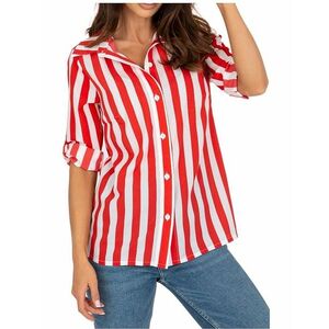 Fehér-piros csíkos női ing kép