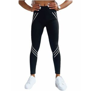 fekete női leggings terini csíkokkal kép