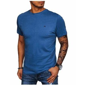 Kék férfi póló kis hímzéssel kép