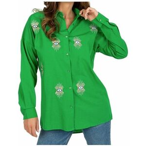 Zöld hosszú ing mintával kép