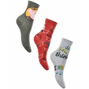 Három csomag peppa george zokni - khaki, piros, szürke kép