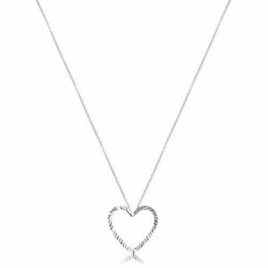 Sterling ezüst nyaklánc - lánc hullámos szívkörvonallal kép