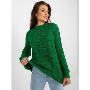 Női hosszú ujjú oversize pulóver AGNESA zöld kép