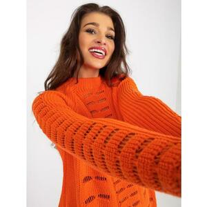 Női túlméretezett pulóver KUNI narancssárga kép