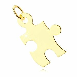 14K arany medál - puzzle-darab kivágásokkal és összekötő láncszemmel kép