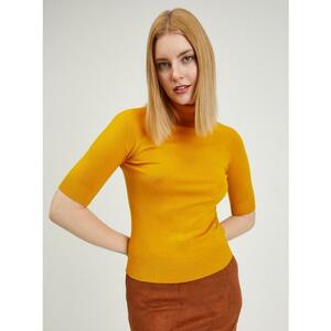 Sárga női rövid ujjú pulóver kép