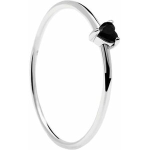 PDPAOLA PDPAOLA MInimalistaezüst gyűrű szívvel Black Heart Silver AN02-224 56 mm kép