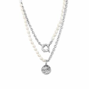 JwL Luxury Pearls JwL Luxury Pearls Stílusos acél nyaklánc valódi folyami gyöngyökkel JL0799 kép