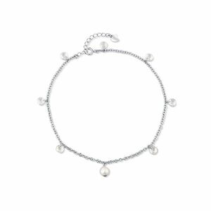 JwL Luxury Pearls JwL Luxury Pearls Káprázatos ezüst bokalánc gyöngyökkel és kristályokkal JL0805 kép