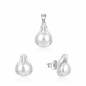 Beneto Beneto Elegáns ezüst ékszerkészlet valódi gyöngyökkel AGSET271PL (medál, fülbevaló) kép