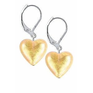 Lampglas Lampglas Csodálatos fülbevaló Golden Heart 24 karátos arannyal ellátott Lampglas ELH24 gyönggyel kép