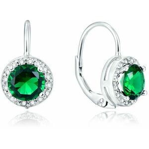 Beneto Beneto Ezüst fülbevaló zöld kristályokkal AGUC1157 kép