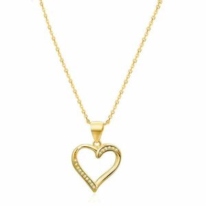 Beneto Beneto Aranyozott ezüst nyaklánc szívvel AGS289 / 47-GOLD (lánc, medál) kép