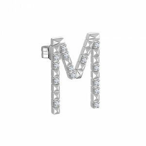 Rosato Rosato Ezüst single fülbevaló cirkónium kövekkel M betű Cubica RZCU39 - 1 db kép