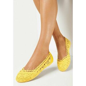 Sárga balerina lapossarkú cipő kép