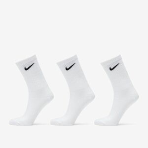 Nike Everyday Lightweight Crew Socks 3-Pack White/ Black kép