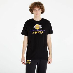 New Era NBA Script Tee Los Angeles Lakers Black/ TRP kép