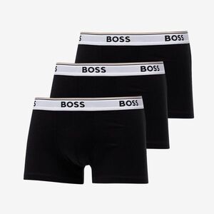 Hugo Boss Stretch-Cotton Trunks With Logo Waistbands 3-Pack Black kép