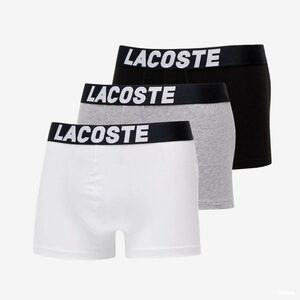 LACOSTE Underwear Trunk 3-Pack Black/ White/ Grey kép