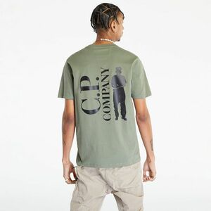 C.P. Company Jersey Reverse Print T-Shirt Bronze Green kép