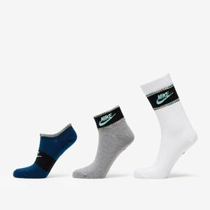 Nike Everyday Essentials Multi-Height Socks 3-Pack White/ Grey/ Blue kép