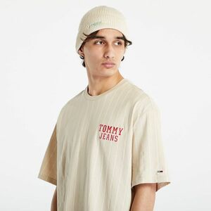 Tommy Jeans Oversized Pinstripe T-Shirt Beige kép