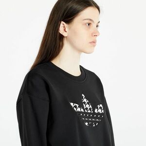 adidas Originals Houndstooth Trefoil Infill Graphic Long Sleeve Sweatshirt Black kép