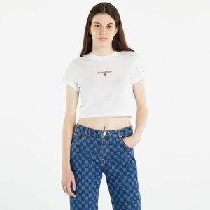 Tommy Jeans Essential Logo Cropped T-Shirt White kép