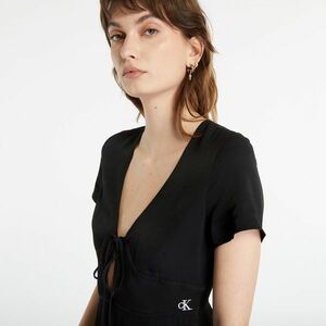 Calvin Klein Jeans Crepe Short Sleeve Midi Dress Black kép