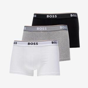 Hugo Boss Stretch-Cotton Trunks With Logo Waistbands 3-Pack White/ Grey/ Black kép