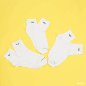 Calvin Klein Mens Quarter Socks 3-Pack White kép