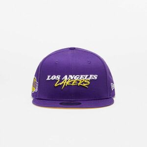 New Era Los Angeles Lakers Script Logo Purple 9FIFTY Snapback Cap Purple kép