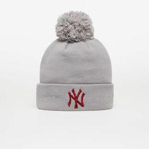 New Era New York Yankees Infill Bobble Beanie Hat Grey kép