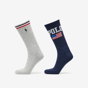 Polo Ralph Lauren Americana Socks 2-Pack Navy/ Grey kép