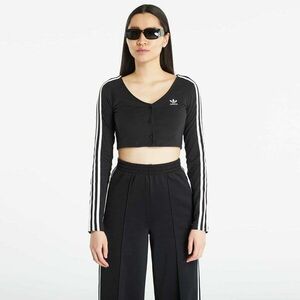 adidas Adicolor Classics 3-Stripes Button Long Sleeve Tee Black kép