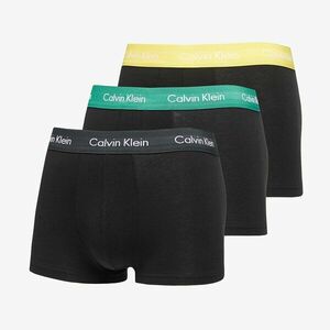 Calvin Klein Cotton Stretch Low Rise Trunk 3 Pack Black/ Black Heather/ Yellow/ Green kép