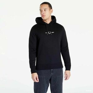FRED PERRY Embroidered Hooded Sweatshirt Black kép