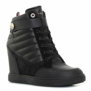 Tommy Hilfiger Wedge Sneaker Boot fekete női éktalpú cipő kép